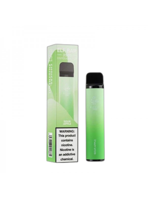 ELF BAR 3500 Disposable Sour Apple 3500 Puffs 1500...