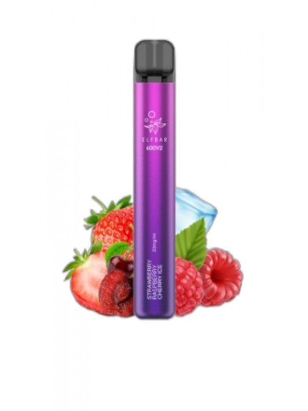 ELF BAR 600V2 Disposable 600 Puffs Strawberry Raspberry Berry Ice