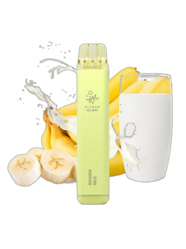 ELF BAR NC1800 Disposable 1800 Puffs Banana Milk 6...