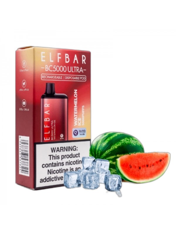 ELF BAR BC5000 Ultra Disposable Watermelon Ice 500...