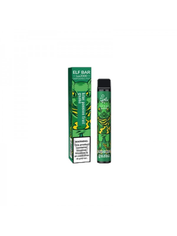 ELF BAR Lux 2000 Disposable Kiwi Passion Fruit Guava 2000 Puffs 1200mAh