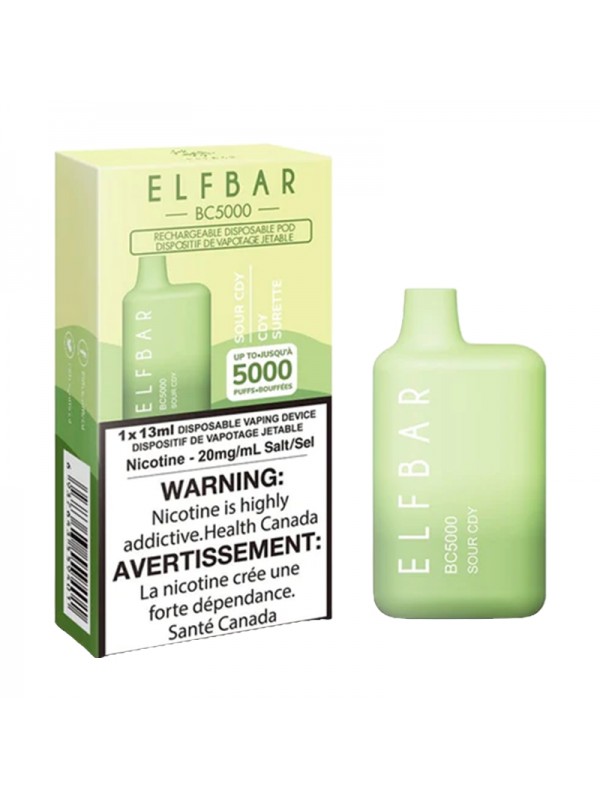 ELF BAR BC5000 Disposable 5000 Puffs Sour Cdy 650m...